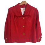 CAbi Blazer Womens 10 Beau Bow Gold Button Love Carol Career Classic Red Photo 1