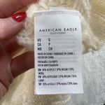 American Eagle  Small Cardigan Sweater Cable Knit Oversized V-Neck Wool Cream Photo 5