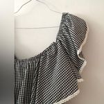 MISA Los Angeles Gingham Belu Off Shoulder Dress in Black White Gingham Medium Photo 10
