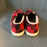 Old Navy Red and Black Plaid Slip-On Shoes | Size 8.5 Photo 3