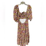 MINKPINK  Yasamin Tiered Midi Dress in Pink Yellow Floral M Photo 3