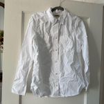 Madewell Denim Button-Up Shirt in Eyelet White: Garment-Dyed Edition Medium NWT Photo 5