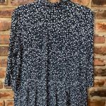 Nicole Miller Artelier Black Floral Long Sleeve Button Down Mini Dress Medium Photo 7