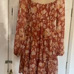 Trixxi Rust and Cream Smocked Dress Photo 1