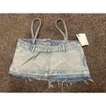 ZARA  Women's Denim Skirt Tank Top XS Light Blue Photo 4