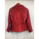 Brandon Thomas Womens Red Leather Blazer Jacket Size M Size M Photo 3