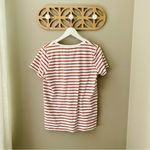 Madewell  Stripped V-Neck Tee Shirt White/Orange Sz Medium Photo 5