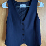 Aritzia  Babaton Curio‎ Vest Women 0 Wool Blend Navy Dark Night Button Up V Neck Photo 0