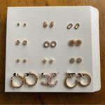 Earrings 12 Days of Bling Gold Studs Hoops Gift Set Casual Neutral Holiday Photo 1