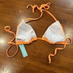 Aqua Eve Bright Orange Triangle Bikini Top‎ Size S New With Tags Photo 2
