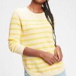 Gap curve hem crewneck cotton sweater yellow stripe size XL Photo 0