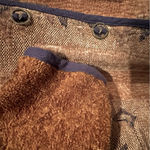 Nino Wong Vintage 80s Velour Jacket Women's‎ Medium Tan Purple Trim Boho Western Brown Photo 4