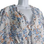 SheIn Milkmaid Babydoll Cottagecore‎ 3XL Floral Ruffle V Neck Midi Dress Blue White Photo 5