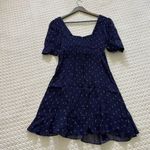 The Kooples NWOT  Womens Blue Metallic Dot Sheer Short-Sleeve V-Neck Mini Dress 1 Photo 7