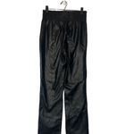 Joie  Black Vegan Leather Paper Bag Waist Straight Pants Women Sz M Photo 1