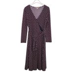 Brooks Brothers Navy & Red Diamond Geometric Long Sleeve Wrap Front Dress Small Photo 3