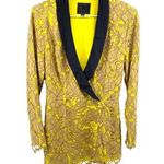 NBD x The Naven Twins Collab Revolve Yellow Lace Mesh Blazer Dress Size Small Photo 0