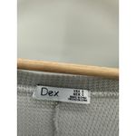 Dex Light Grey Short Sleeve Thermal Tie Front Drawstring Top Women's Size Small Gray Photo 5