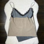 ZARA Faux Leather Lace Trim Knit Back Cami Photo 7