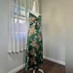 Dark Green Floral Print Tie Photo 6