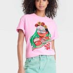 Urban Outfitters  Dia Pacheco X Golden Hour Graphic Tee Pink Size Large Photo 0