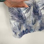 Karen Kane Blazer Jacket Womens Large Blue White Cotton Tropical Leaf Print Photo 3