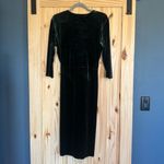 ZARA  Dark Green Velvet Long Sleeve Wrap Front Dress Size L Photo 8