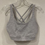 Lululemon  Energy Sports Bra Womens 12 Gray Strappy Cross Back Striped Yoga Photo 0