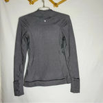 Lululemon Think Fast Long Sleeve Heathered Herringbone Heathered Black Size 4 Photo 3