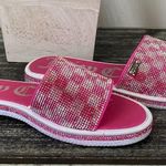 Juicy Couture  Yummy Pink & White Rhinestone Slide Sandal Shoes 8 Photo 2