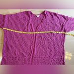 Catherines womens crochet open cardigan sweater orchid pink elbow sleeve 3X Photo 3
