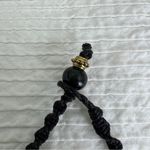 Macrame necklace and bracelet handmade bundle handmade black green metal beads Photo 4