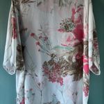 Chicos Easywear 2 Open Front Cardigan White Floral Kimono Cottagecore Romantic Size L Photo 3