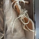 Amazon White Lace up heels  ISNOM Photo 5