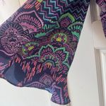 Alice & Trixie  sz L Womens 100% Silk Multicolor Floral Chevron Maxi Dress Boho Photo 6