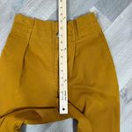 ZARA Tapered Leg Paper Bag Crop Pants Mustard Yellow Small Cotton Twill Photo 11