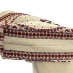 Thai Elephant Print Shoulder Bag Canvas Zip Close Tote Boho Global Artisan White Photo 2