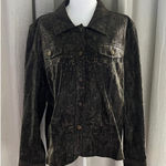 Birch Hill Jacket woman's XL Snakeskin Print Button Front Career Jacket Blazer Brown Photo 0