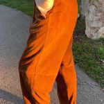 ZARA Vintage Suede Leather Pants High Waist Wide Leg Photo 3