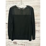 Sandro Paris Womens Wool Cashmere Long Sleeve Lace Accent Blouse Black 1 Small Photo 3