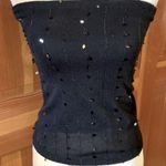 Nwt, Lavishly Paris Black Sheer Sequin Knitted Tube Top. Size Small Photo 0