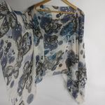 Beautiful S Aquamarine Gray Butterflies Scarf Top Blue Size undefined Photo 3