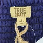 True Craft Navy High Low Dyed Knit Skirt NWT Size Small Blue Dyed Boho Skirt Photo 5