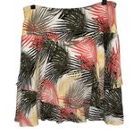 White House | Black Market Soft Tiered Palm Print Flowy Skater Skirt EUC Size 10 Photo 3