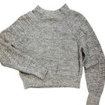 Free People Size L Large Knit Mock Neck Ribbed Baggy Oversized Sweater Crop Photo 0