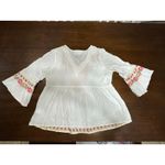 Savanna Jane Boho Festival Western Embroidered Top Women Large Colorful Peasant White Photo 2