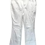 White Flared Bootcut Embroidered Belle Jeans with Rhinestones by Jeanstar 10M Size 10 Photo 0