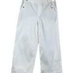 Spanx  Crop Pants Wide Leg Twill White Pull On Flap Pockets Women’s Size Large Photo 10