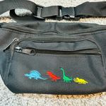 Like New Unbranded Embroidered Dinosaurs Black Fanny Pack Photo 2