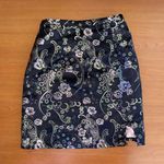 Brandy Melville Rare Black and Floral Silk Feeling Mini Skirt  Photo 0